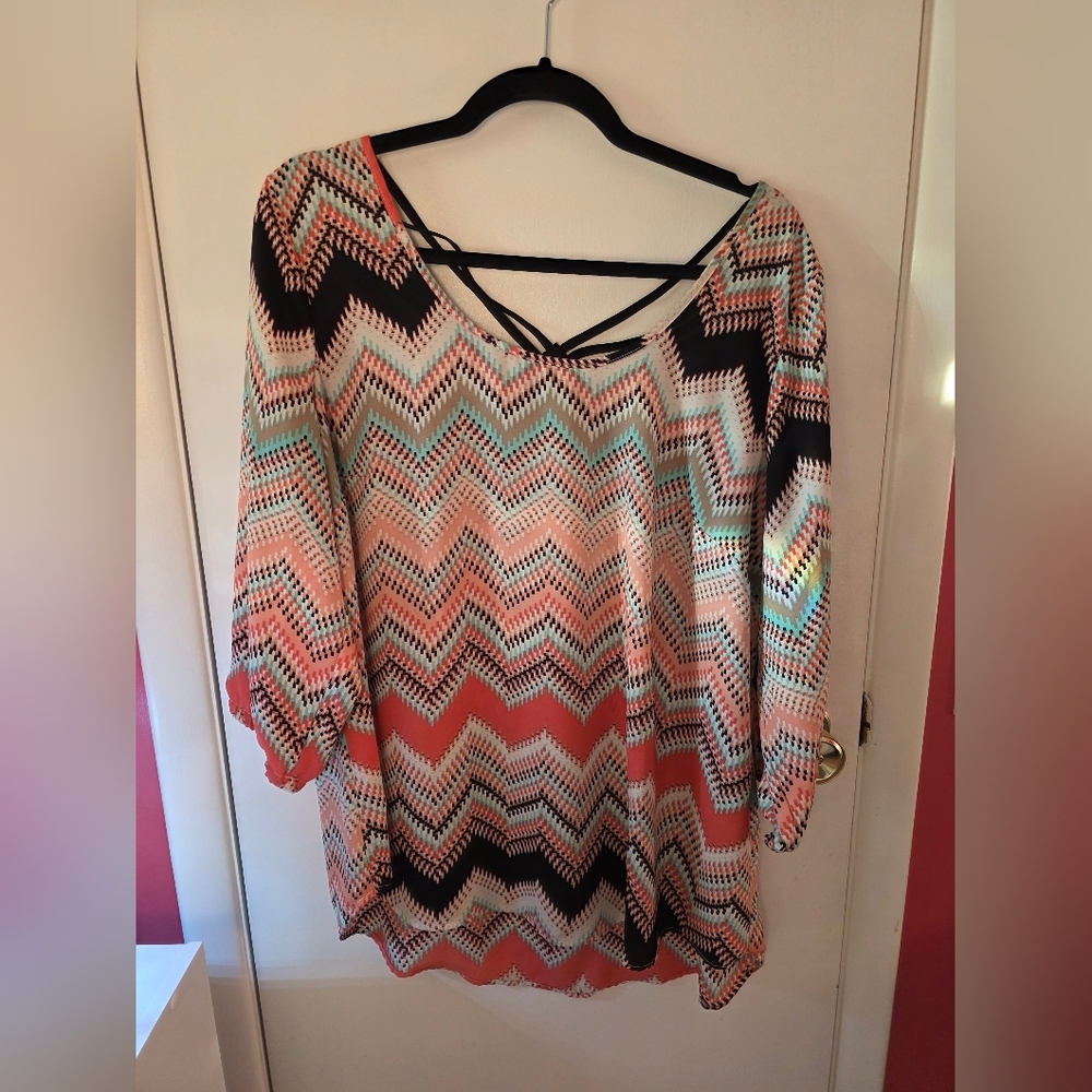 Maurice's Chevron Print Top Plus Size 0